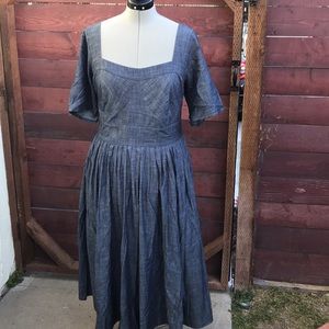 Fit & Flare Chambray Dress